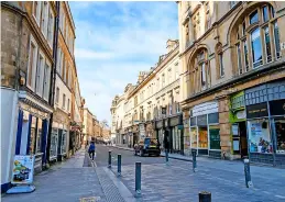  ?? ?? Under the revised proposals - which are set to cost £2.7million controls will be in place daily in Cheap Street among other roads. Below, the secure zone proposals for the centre of Bath