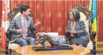  ?? SEAN KILPATRICK THE CANADIAN PRESS ?? Prime Minister Justin Trudeau meets with Ethiopian President Sahle-Work Zewde in Addis Ababa, Ethiopia, on Saturday.