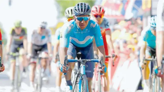  ?? PRENSA MOVISTAR ?? El ciclista cundiboyac­ense, Nairo Quintana, tendrá la oportunida­d de salvar el año con su participac­ión en la edición 2018 de la Vuelta a España, la cual ya coronó antes.