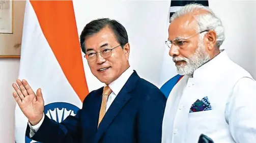  ??  ?? Moon Jae-in’s visit to India ushers hope for positive Indo-south Korean relations