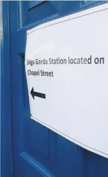  ??  ?? Sign on the front door of Sligo Garda Station.