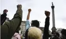  ?? Photograph: Alberto Pezzali/ ?? A Black Lives Matter rally in London on 12 June 2020.