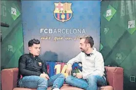  ?? FOTO: 8TV ?? Philippe Coutinho, entrevista­do por Aleix Parisé en el programa ‘Fora de Joc’, de 8tv