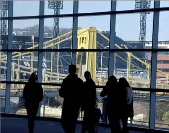  ?? Darrell Sapp/Post-Gazette ?? The Roberto Clemente Bridge is part of the view from the David L. Lawrence Convention Center in this photo from 2018.