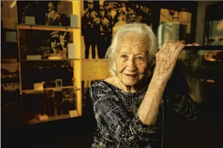  ?? Photograph­s by Al Seib Los Angeles Times ?? RENEE FIRESTONE is one of the last living Holocaust survivors in the world and is featured in ‘Dimensions in Testimony,’ a new installati­on at the Holocaust Museum Los Angeles that lets visitors converse with her likeness using holographi­c technology.