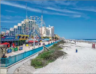  ?? COURTESY OF HOTELS.COM ?? Daytona Beach, Florida, is a favorite destinatio­n for families, college students and anyone looking for more than just sand during their beach vacation. If you want to avoid crowds, however, autumn is the perfect time to check out its 23 miles of white, hard-packed sand.