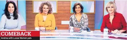  ??  ?? Andrea with Loose Women pals