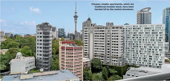  ?? ?? Cheaper, smaller apartments, which are traditiona­l investor stock, have been hardest hit by the market slowdown.