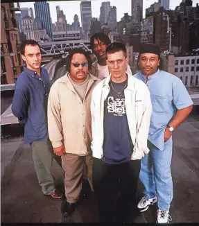  ?? PROVIDED BY SAM ERIKSON/RCA RECORDS ?? An early image of Dave Matthews Band members include Dave Matthews, from left, Leroi Moore, Boyd Tinsley, Stefan Lessard and Carter Beauford. The group released its sophomore album, “Crash,” in 1996.