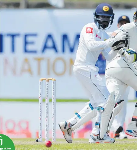  ?? Photo / AP ?? New Zealand opener Tom Latham admires a shot during the test in Galle.