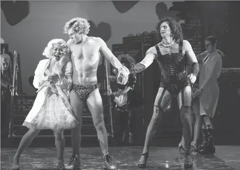  ?? CYLLA VON TIEDEMANN/STRATFORD FESTIVAL ?? Jennifer Rider-shaw, left, George Krissa and Dan Chameroy star in The Rocky Horror Show, staged this summer at the Stratford Festival in Stratford, Ont., as part of an ongoing attempt to diversify offerings in a bid to attract younger audiences.