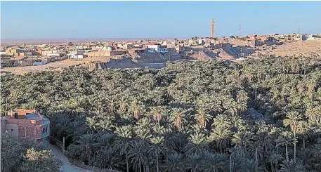  ?? PHOTO ANNE-FLORE HERVÉ ?? La corbeille de Nefta, dans le sud-ouest de la Tunisie, près de la frontière avec l’Algérie.