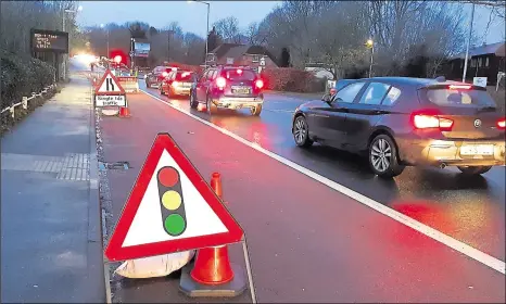  ??  ?? The temporary traffic lights on the A28 Canterbury Road are set to remain in place until Monday