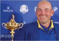  ?? –Reuters ?? CAPTION KICKER: Team Europe captain Thomas Bjorn reacts during a press conference after winning the Ryder Cup.