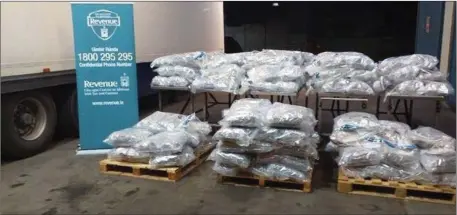  ??  ?? The drugs worth an estimated €5.4m found hidden within a load of melons and oranges.