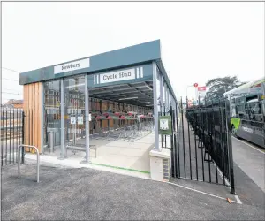  ??  ?? The new cycle hub on Platform 1 provides 180 new spaces on two-tier racks