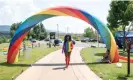  ?? Photograph: Jessica Vizzutti/Guardian US ?? People celebrate Pride in Libby, Montana.
