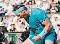  ?? CAROLINE BLUMBERG / EFE ?? Reacción. Rafael Nadal celebra la victoria ante Juan Martín del Potro, ayer.