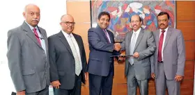  ??  ?? From left: Seylan Bank Internatio­nal Financial Services Chief Manager Ashger Ali, Seylan Bank Operations Deputy General Manager Malik Wickramana­yake, Seylan Bank Director/ceo Kapila Ariyaratne, Arab National Bank Telemoney Business/retail Banking Saudi...