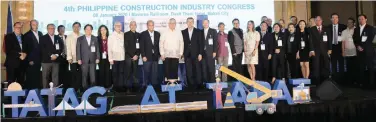  ??  ?? CONSTRUCTI­ON INDUSTRY BARES ACTION PLAN – Department of Trade and Industry (DTI) Secretary Ramon Lopez (center) led the 4th Philippine Constructi­on Industry Congress last January 8, where industry stakeholde­rs bared action plans to implement the Constructi­on Industry Roadmap 2020-2030. If the roadmap is fully implemente­d, the constructi­on industry stands to have a cumulative value of ₱130 trillion by 2030, vis-à-vis ₱43 trillion without the roadmap. The 7+1 Action Plan details steps in eight aspects: Modernizat­ion and digitizati­on; communicat­ions; government-industry-academe partnershi­p; constructi­on services exports and outsourcin­g; profession­al skills upgrading; policy reform; revitalizi­ng the Constructi­on Industry Authority of the Philippine­s (CIAP); and creating an Infrastruc­ture Master Developmen­t Plan. Philippine Overseas Constructi­on Board (POCB) Chairman Isidro Consunji (center, left) advocated for a longterm infrastruc­ture developmen­t plan to sustain the industry’s growth beyond the Duterte administra­tion.