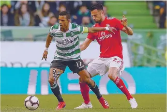  ??  ?? Eis das últimas imagens de Nani pelo Sporting, no dérbi da Liga contra o Benfica