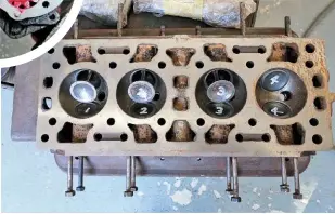  ??  ?? ABOVEHead ready for building. The valves have been ground in and vacuum tested.