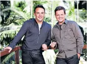  ??  ?? Ready for action: Stanley, left, is unlikely to be fazed by his stint in the Australian jungle, with hosts Ant and Dec, above