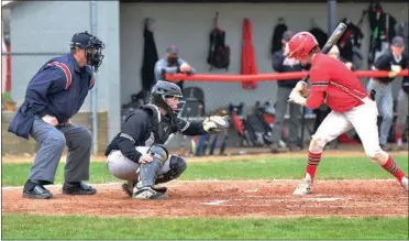  ?? PILOT PHOTO/RON HARAMIA ?? Glenn catcher Nathan Marshman frames this pitch for a called third strike during the Falcons’ win Saturday in the championsh­ip game of the Dick Reese Classic.