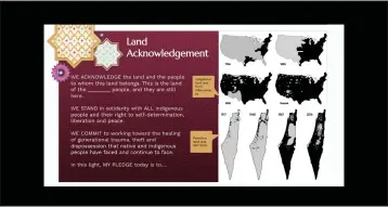  ?? LIBERATED ETHNIC STUDIES MODEL CURRICULUM CONSORTIUM VIA THE NEW YORK TIMES ?? In an image provided by Liberated Ethnic Studies Model Curriculum Consortium, a model lesson that begins with a “land acknowledg­ment” comparing the Palestinia­n and Native American experience­s.