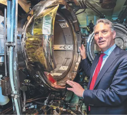  ?? ?? Australian Deputy Prime Minister Richard Marles MP on board the nuclear powered USS Asheville earlier this year.