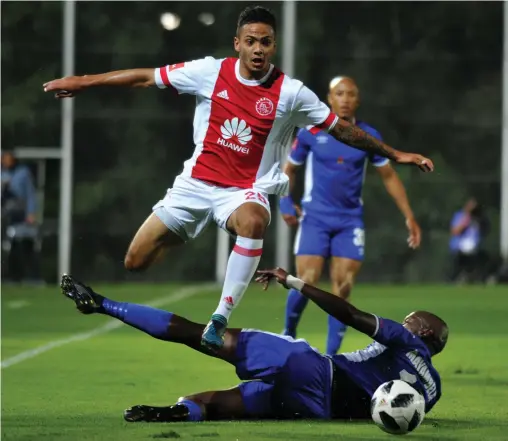  ??  ?? STORMING START: Ajax Cape Town new boy Sirgio Kammies has been a revelation at rightback for his team. BACKPAGEPI­X