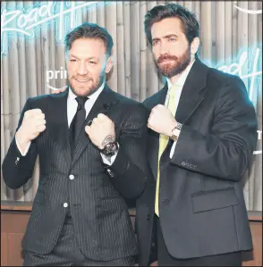  ?? — AFP photo ?? McGregor (left) and Gyllenhaal attend the ‘Road House’ New York Premiere at Jazz at Lincoln Center in New York City.