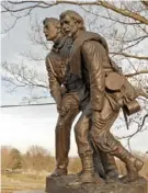  ??  ?? Memorial on the Gettysburg Battlefiel­d to soldiers from Maryland who fought on both sides.