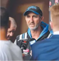  ??  ?? MEET THE PRESS: Jason Gillespie yesterday.