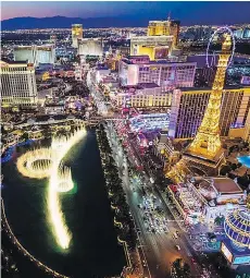  ??  ?? The Boulevard Penthouse suites at the Cosmopolit­an hotel have balconies overlookin­g the Bellagio fountains and the Las Vegas strip.