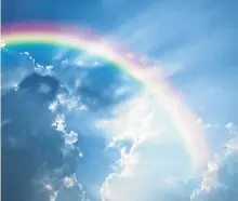  ?? STOCK IMAGE ?? All of the heat being radiated around the universe is carried in the form of light. Each colour in the rainbow represents a different wavelength of light. At one end is red and at the other end violet.