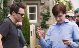  ??  ?? top right: Director Will gluck (left) on the set with Domhnall gleeson, who plays thomas Mcgregor