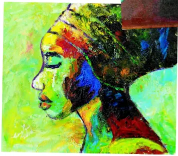  ??  ?? LEFT: African Princess - acrylic on canvas by Crislyn BeecherBra­vo.