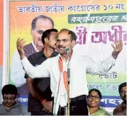  ?? ANI ?? Focal point: Adhir Ranjan Chowdhury, the Congress’s Baharampur nominee, campaignin­g on Thursday.