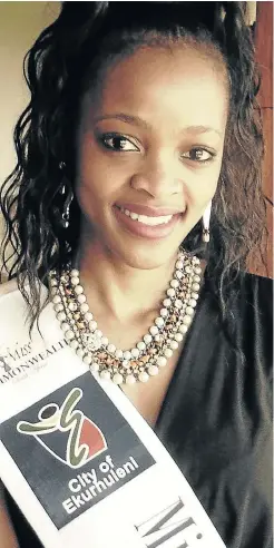  ?? Picture: LEBOGANG TLOU ?? USING HER SKILLS FOR OTHERS: Odifentse Lehasa of Grahamstow­n is a finalist in the Miss Commonweal­th beauty pageant