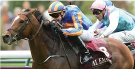  ??  ?? TOP PERFORMANC­E. Gleneagles (Ryan Moore) hits the front 400m from home and keeps on strongly to give trainer Aidan O'Brien his seventh victory in the 2000 Guineas at Newmarket on Saturday.