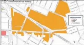  ?? SUBMITTED IMAGE FROM CITY OF TRENTON ?? This map shows the areas designated as the Roebling Entertainm­ent District.