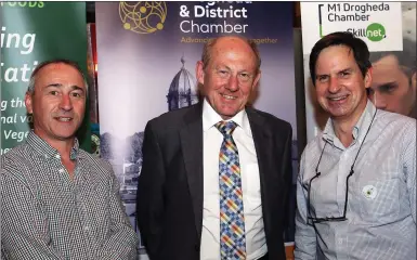  ??  ?? Niall Kierans, Kierans Deli, Robbie McGrath, Crilly and McGrath Opticians and Kevin McAllister, Kevin McAllister Electrical at the 2018 Drogheda Chamber of Commerce AGM. Below, Paula Egan, Richmond Fort, Michael Gerrard, Michael Gerrard Media and Emma...