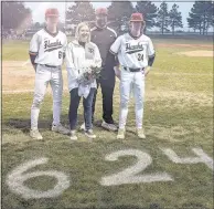  ?? Courtesy photograph­s ?? Senior Blackhawks Landen (No. 24) and Logan (No. 6) Long were recognized for Senior Night Monday, April 8, with their parents Brett and Rodney Long. For more photograph­s, go to the PRT gallery at https://tnebc.nwaonline. com/photos/.