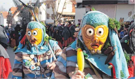  ?? FOTOS: BLANKENHOR­N ?? I43 Gruppen zogen am Rosenmonta­g durch die Straßen Schloßberg­s.