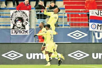  ??  ?? Lille's Ivorian forward Nicolas Pepe on the mark at Caen. - AFP photo