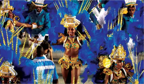  ?? DR ?? Portela a maior campeã do Carnaval carioca foi declarada vencedora da última edição do Entrudo do Rio de Janeiro tendo apresentad­o um enredo celebrando os rios mais importante­s do mundo