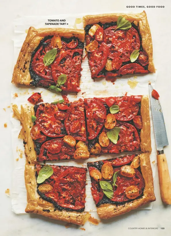  ??  ?? TOMATO AND TAPENADE TART