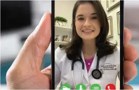  ??  ?? Using the telehealth service MPG Connect, Millennium Physician Group doctors can conduct virtual visits with patients.