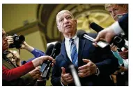  ?? WIN MCNAMEE / GETTY IMAGES ?? House Ways and Means Chairman Kevin Brady, R-Texas, discusses progress on the tax reform bill with reporters at the U.S. Capitol. A vote on the bill is expected this week.